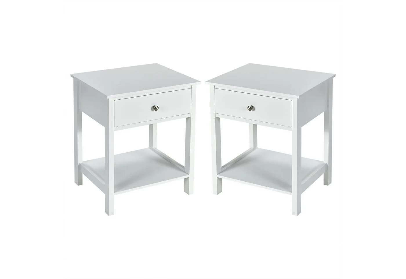 COSTWAY Nachttisch 2er Set mit Schublade und Ablage - Bild 2