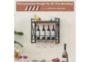 COSTWAY Weinregal Wand Holz Metallrahmen Weingläserhalter 20x60x55cm Bild 1