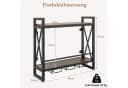 COSTWAY Weinregal Wand Holz Metallrahmen Weingläserhalter 20x60x55cm Bild 5
