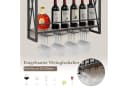 COSTWAY Weinregal Wand Holz Metallrahmen Gläserhalter 80x20x63cm Bild 3