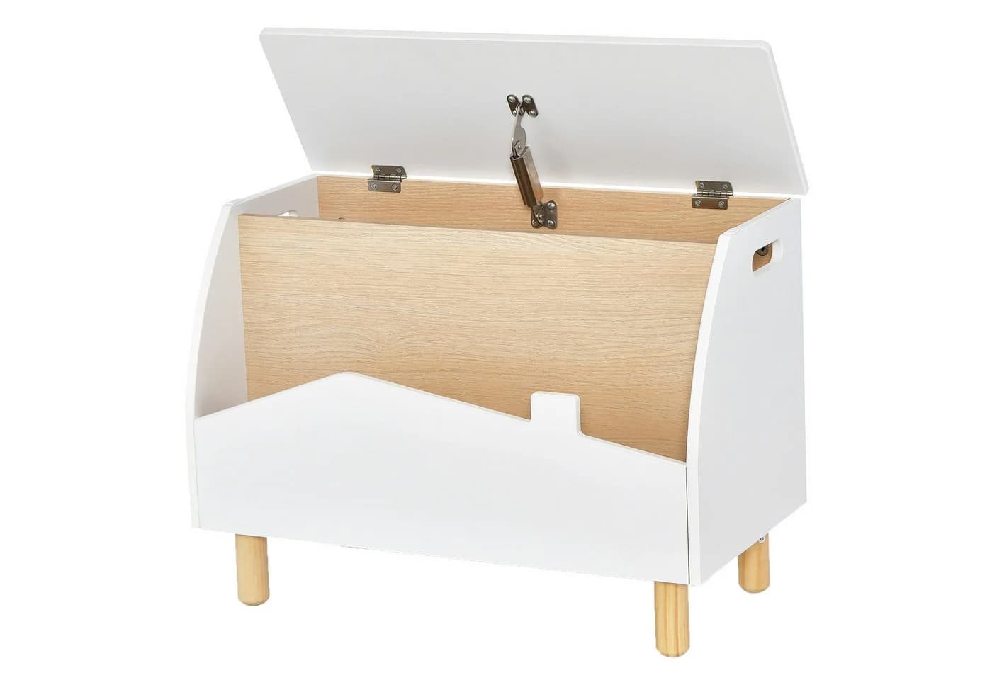 COSTWAY Spielzeugtruhe Kinderregal Holz 60x30x44 cm Weiß - Bild 2