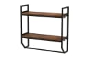 COSTWAY Wandregal Industrial 2 Ebenen Braun Metallrahmen Bild 2