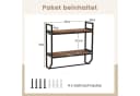 COSTWAY Wandregal Industrial 2 Ebenen Braun Metallrahmen Bild 5