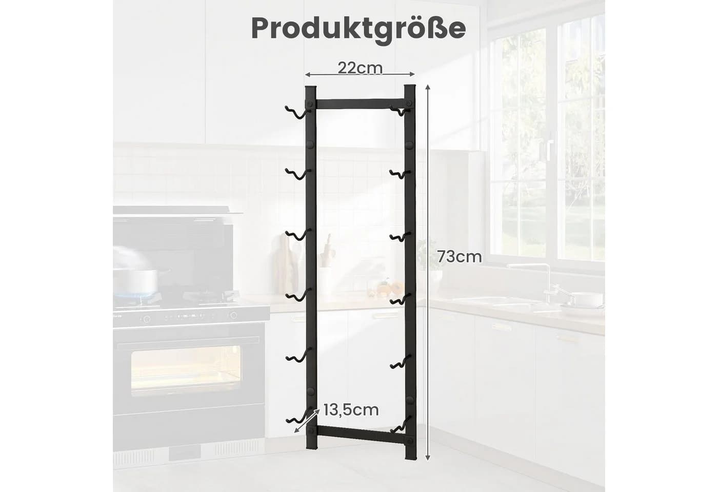 COSTWAY Weinregal Wand Metall Industrial Schwarz - Bild 5