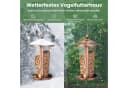 KOMFOTTEU Vogelhaus Vogelfutterhaus mit 2 Röhren & Abflusslöchern Bild 3