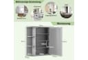 KOMFOTTEU Spiegelschrank mit Ablagen Grau MDF Bild 3