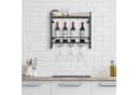 KOMFOTTEU Weinregal Wandregal mit Glashalter Industriestil Bild 1