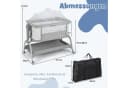 COSTWAY Baby-Reisebett 4 in 1 Beistellbett Grau 6-fach höhenverstellbar Bild 3