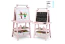 COSTWAY Kinder Staffelei Rosa Doppelseitig mit Magneten & 2 Boxen Bild 2
