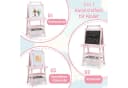 COSTWAY Kinder Staffelei Rosa Doppelseitig mit Magneten & 2 Boxen Bild 3
