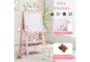COSTWAY Kinder Staffelei Rosa Doppelseitig mit Magneten & 2 Boxen Bild 5