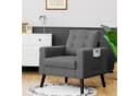 COSTWAY Ohrensessel Grau mit Armlehnen und Kissen Bild 1