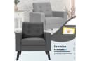COSTWAY Ohrensessel Grau mit Armlehnen und Kissen Bild 4