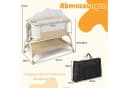 COSTWAY Baby-Reisebett 4 in 1 Beistellbett Beige 6-fach höhenverstellbar Bild 3