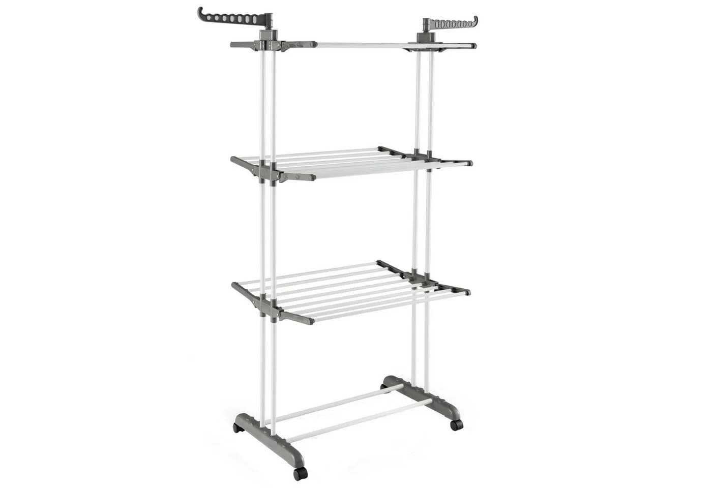COSTWAY Turmwäscheständer Klappbar Grau Mit Rollen Ausziehbar 127cm - Bild 2
