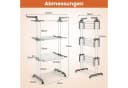 COSTWAY Turmwäscheständer Klappbar Grau Mit Rollen Ausziehbar 127cm Bild 5