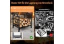 COSTWAY Kaminholzregal aus Metall mit Griffen und Elchmuster Bild 3