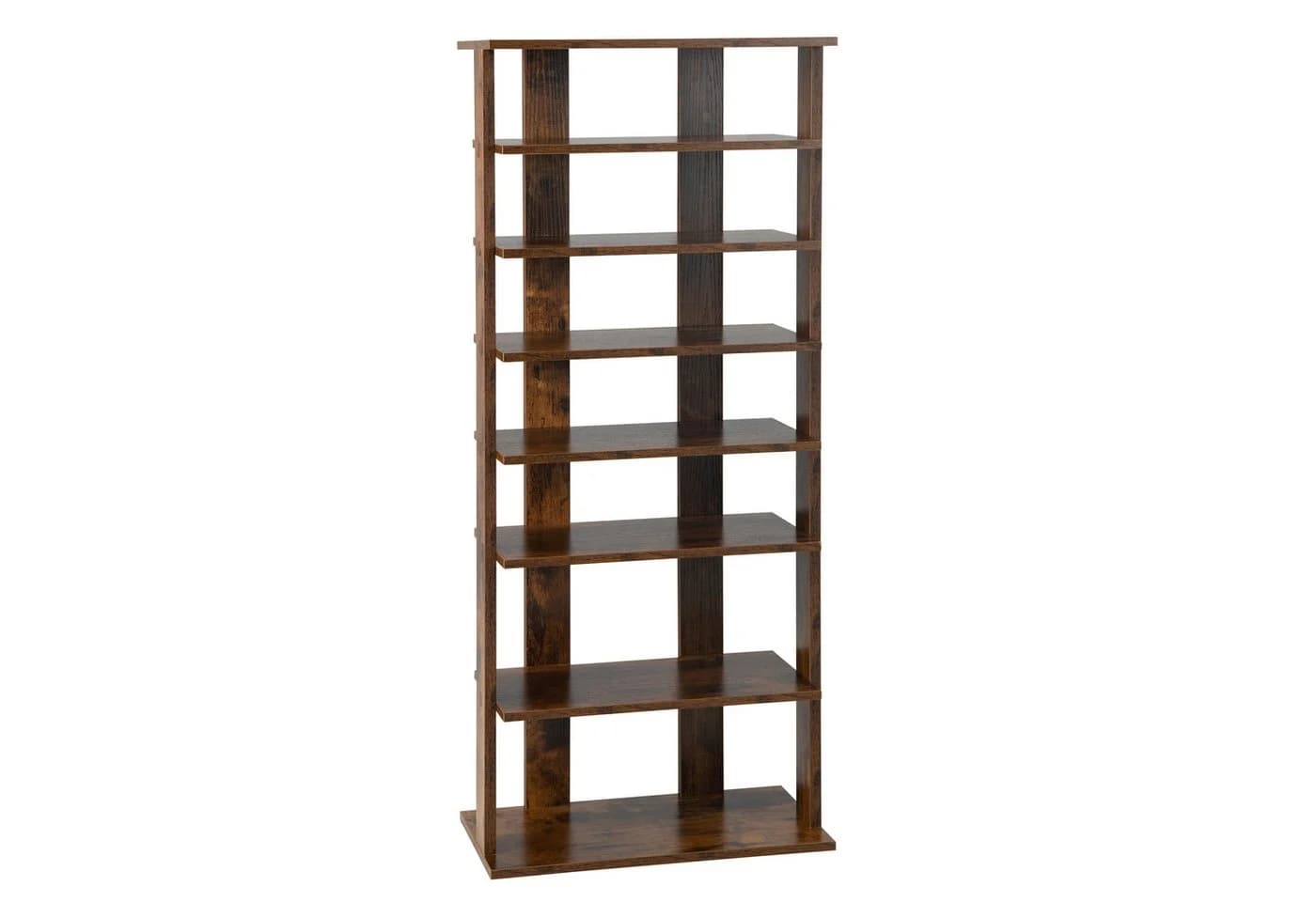 COSTWAY Schuhregal 8 Ebene Braun Verstellbar 110cm - Bild 2