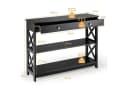 COSTWAY Konsolentisch 3 Ebenen mit Schublade Holz Bild 5
