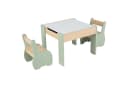 COSTWAY Kindertisch 3tlg. mit 2 Stühlen Grün MDF Bild 2