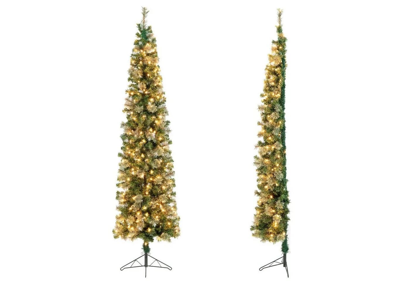 COSTWAY Künstlicher Weihnachtsbaum 210cm Halber Tannenbaum mit 150 LEDs - Bild 2