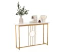 COSTWAY Konsolentisch Marmor Gold Metallgestell 120x30x80,5cm Bild 2