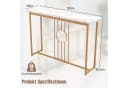 COSTWAY Konsolentisch Marmor Gold Metallgestell 120x30x80,5cm Bild 5