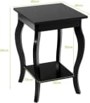 COSTWAY Nachttisch 2-St. mit Ablage, 2-Ebenen Beistelltisch Holz 40x40x60cm Bild 5