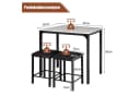 COSTWAY Essgruppe 3-teilig Weiß/Schwarz mit 2 Hockern Bild 5
