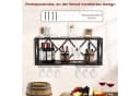 COSTWAY Weinregal Wand 2 Ebenen Metall 39 Flaschen 12 Gläser 100x25x45cm Bild 3