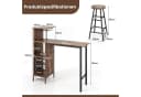 COSTWAY Bartisch-Set 3-tlg. mit Weinregal & Halterungen Bild 5
