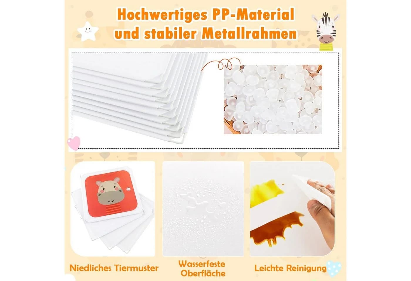 COSTWAY Kinderkleiderschrank mit 8 Würfeln und Kleiderstange Weiß - Bild 3