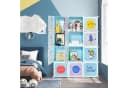 COSTWAY Kinderkleiderschrank Kunststoff 12 Würfel Blau Bunt Bild 1
