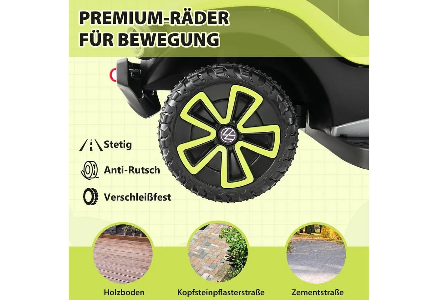 COSTWAY Rutscherauto 3 in 1 VW Schiebeauto Grün - Bild 5