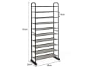 COSTWAY Schuhregal 10 Ebenen für 30 Paar Schuhe Metall 66x29x152cm Bild 5