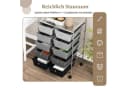 COSTWAY Rollwagen 10 Schubladen Metall Schwarz/Weiß Bild 3