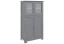 COSTWAY Mehrzweckschrank 4-türig mit verstellbarem Regal Weiß/Grau Bild 2