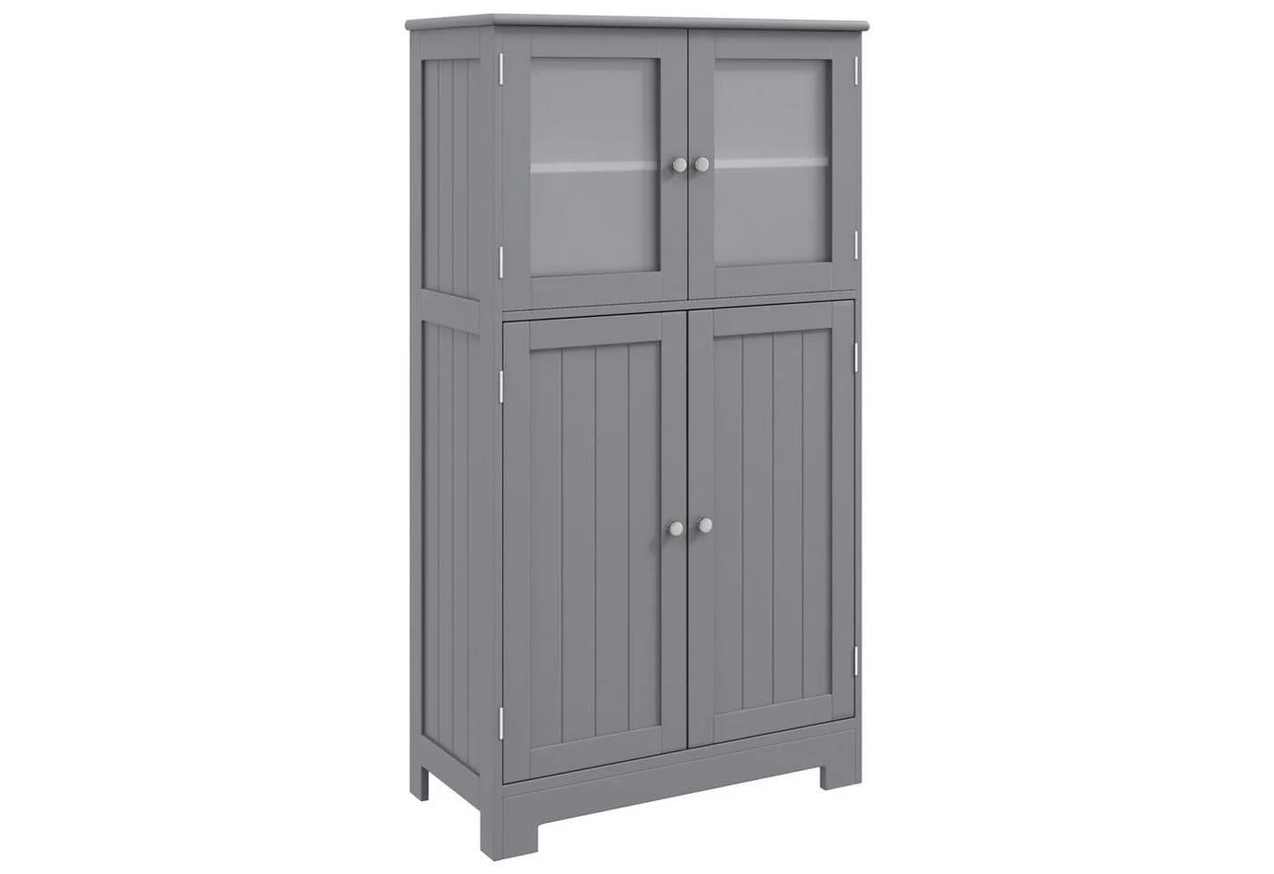 COSTWAY Mehrzweckschrank 4-türig mit verstellbarem Regal Weiß/Grau - Bild 2