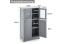 COSTWAY Mehrzweckschrank 4-türig mit verstellbarem Regal Weiß/Grau Bild 5