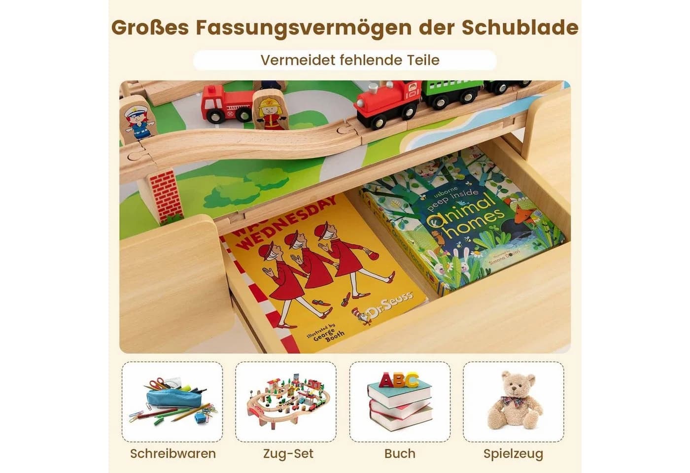 Spielzeug-Eisenbahn aus Holz - Bild 3