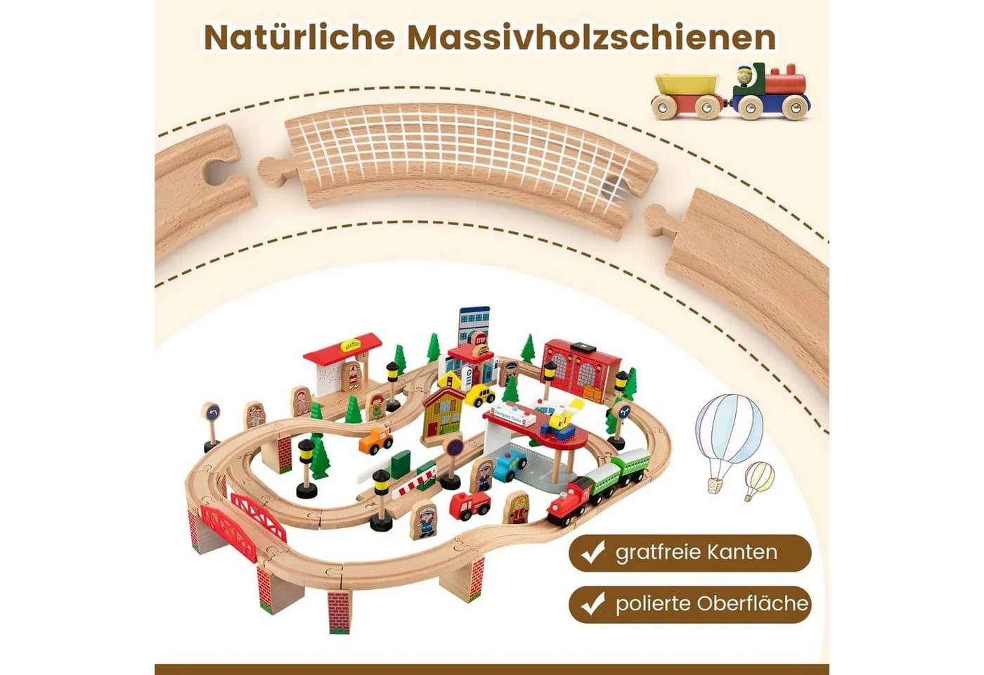 Spielzeug-Eisenbahn aus Holz - Bild 4