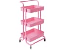 COSTWAY Servierwagen Küchenwagen 3 Regale Metallrahmen Rosa Bild 2