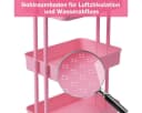COSTWAY Servierwagen Küchenwagen 3 Regale Metallrahmen Rosa Bild 4