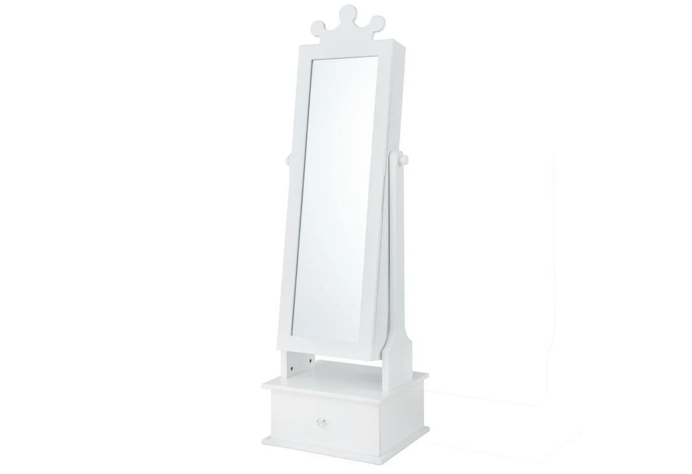 COSTWAY Schmuckschrank Kinder Spiegelschrank 3 Schubladen Weiß - Bild 2