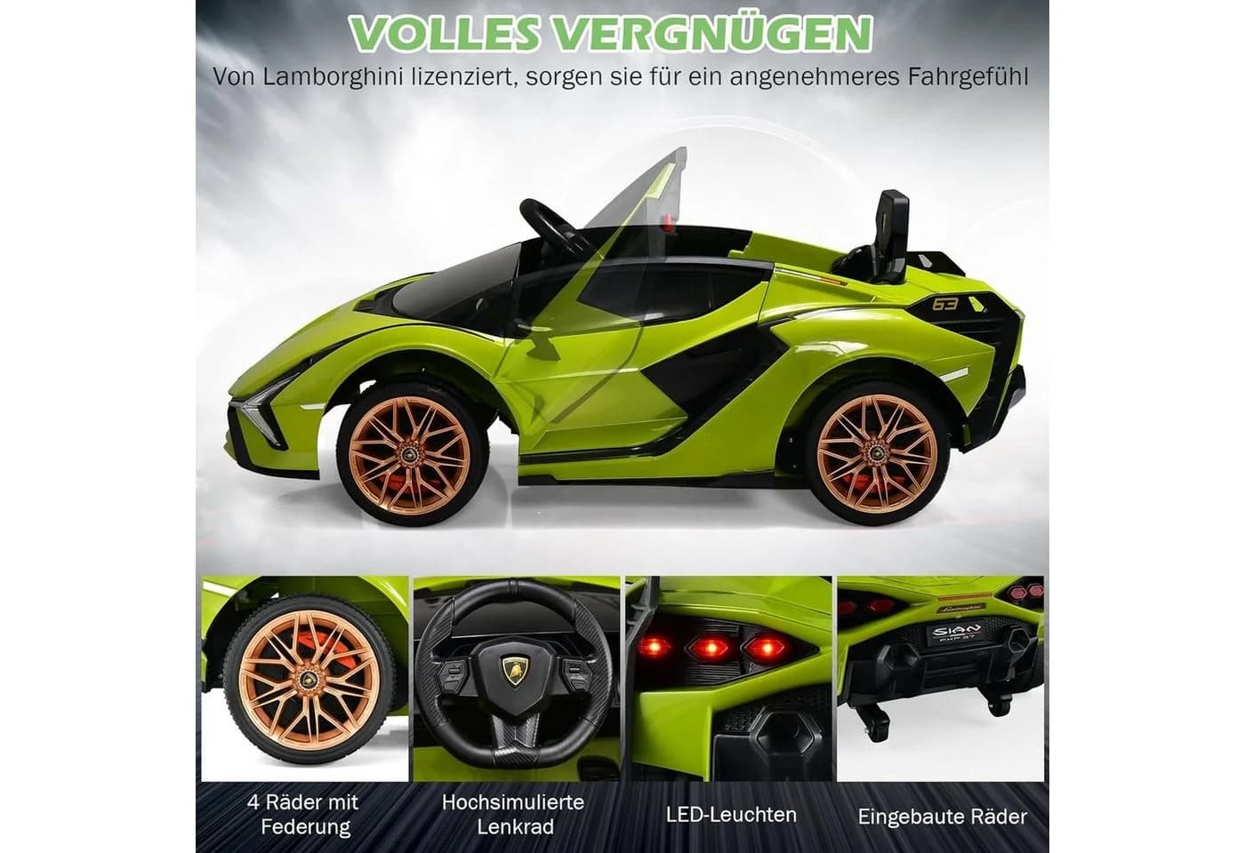 Elektro-Kinderauto Lamborghini Sportwagen - Bild 3