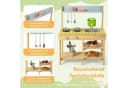 KOMFOTTEU Spielküche Kinderküche Orange Natur Holz Bild 5