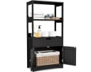 COSTWAY Mehrzweckschrank mit Türen, 3 Regalen & Schublade Weiß/Grau/Schwarz Bild 2