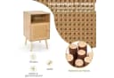 COSTWAY Nachttisch 2-St. Rattan mit offenem Regal & Tür 40 x 39 x 70cm Bild 4