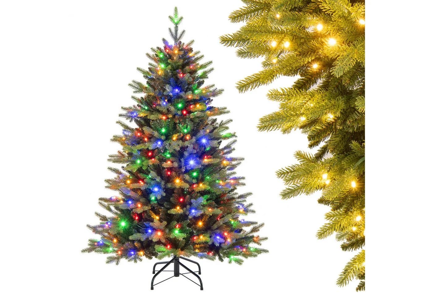 COSTWAY Künstlicher Weihnachtsbaum 150cm Grün 250 LED-Lichter - Bild 2
