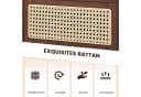 COSTWAY Nachttisch mit Schublade und Glastischplatte aus Bambus & Rattan Bild 4